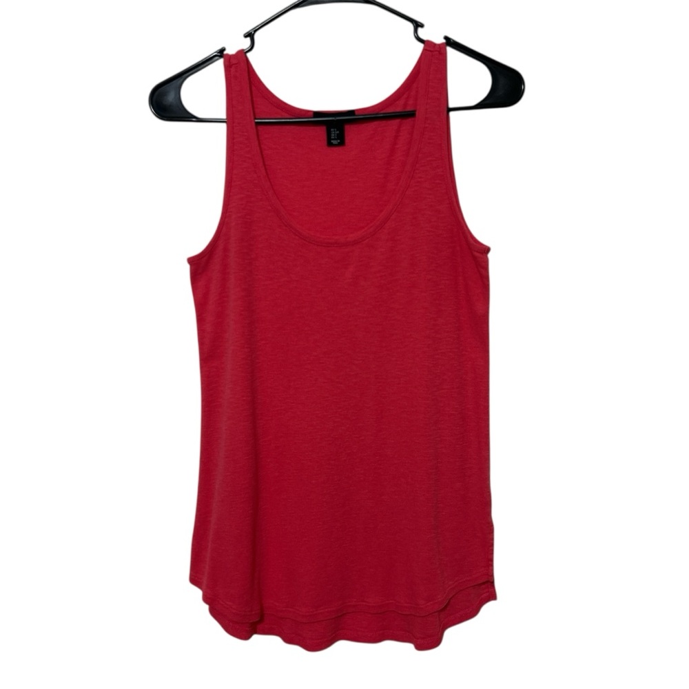 Willi Smith Coral Pink Slub Knit Tank Top Scoop Neck Size Small